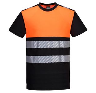 Pw3 Hivis Cls1 Tshirt Ss Blk/Og L
