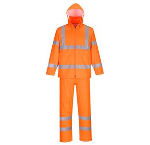 Hi-Vis Packaway Rain Suit Orange M