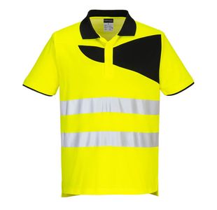 Pw2 Hi-Vis Cc Polo S/S Ylw/Blk Xxl