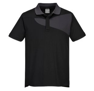 Pw2 Ctn Comf Polo S/S Blk/Zgry M