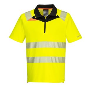 Dx4 Hi-Vis Zip Polo S/S Ylw/Blk M