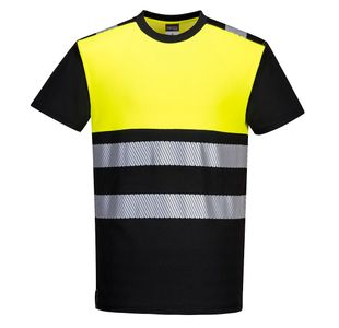 Pw3 Hivis Cls1 Tshirt Ss Blk/Yw Xs