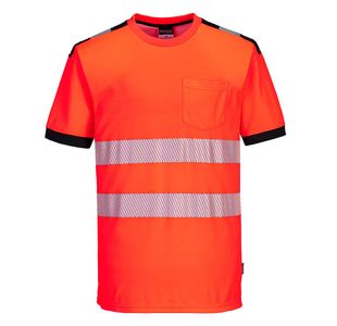 Pw3 Hivis C/C T-Shirt S/S Red/Blk Xl
