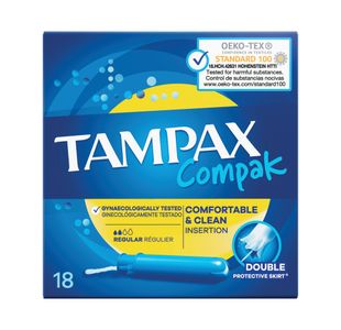 Tampax Compak Reg App Tampon X18 Pk6