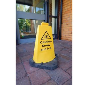 2-Sided Winter Hazard Cone Yellow