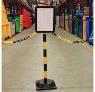 Post/A4 Sign Holder Plastic Ylw/Blk