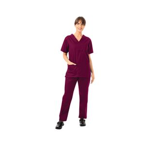 Unisex Scrub V-Neck Top Maroon 2Xl