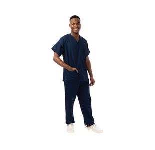 Unisex Scrub V-Neck Top Navy Xs