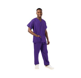Unisex Scrub V-Neck Top Purple 2Xl