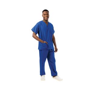 Unisex Scrub V-Neck Top Ro Blue 2Xl