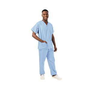Unisex Scrub V-Neck Top Sky Blue 2Xl