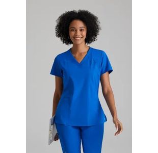One Racer Scrub Top Ro Blue Xs