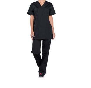 Prof V-Neck Scrub Top Black Xl