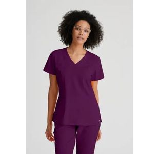 One Racer Scrub Top Wine M