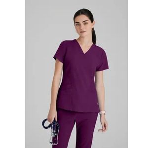 One Pulse Scrub Top Wine 2Xl
