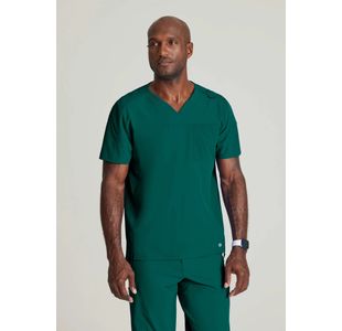 One Velocity Scrub Top Hunt Grn M