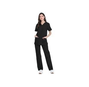 Unisex Scrub Set Top/Trs Black Xs