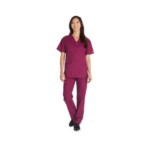 Signature Scrub Top Wine L