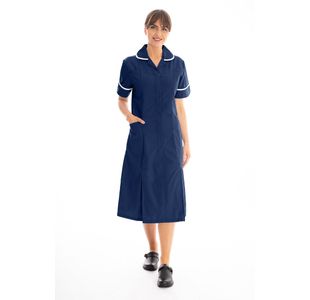 Nursing Dress Navy/White 34