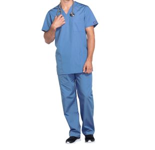 Prof V-Neck Scrub Top Ceil Blue S