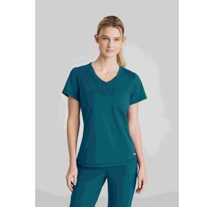 Flow Knit Scrub Top Bahama Blue S
