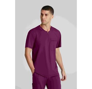 Flex Knit Scrub Top Wine Xl