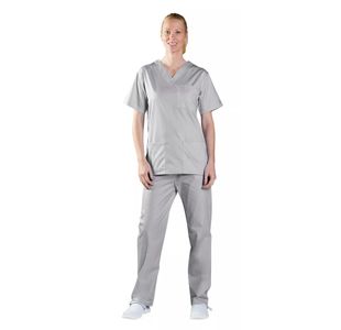 Unisex Scrub V-Neck Top Pale Gry Xs