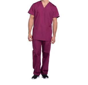 Prof V-Neck Scrub Top Wine L