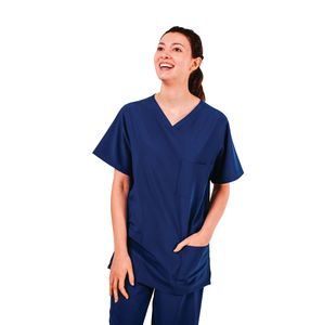 Eco Stretch Scrub Top Navy 4Xl