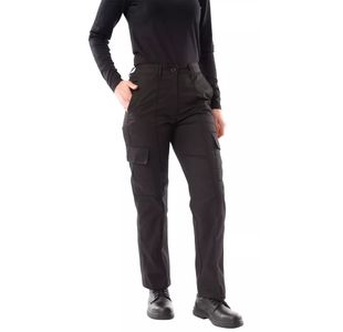 Ladies Cargo Trousers Tall Black 26