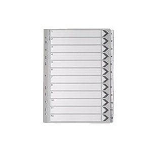 White A4 1-12 Mylar Index Dividers